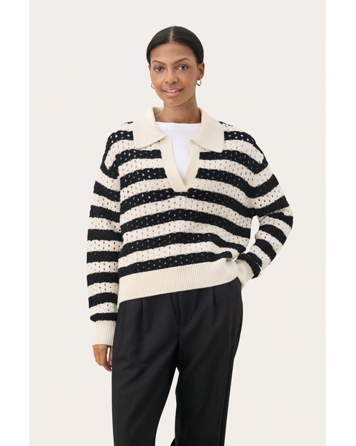 Part Two Pullover Regular Fit Offwhite in het Blue