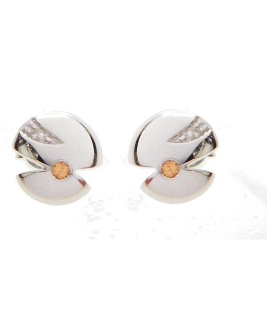 Orphelia Dames 925 Sterling Zilveren Stud Oorbellen in het Black