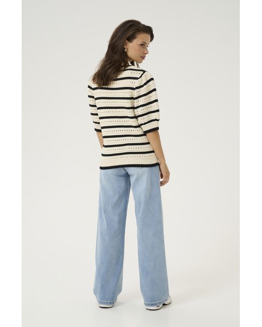 Kaffe Pullover Regular Fit Offwhite in het Blue