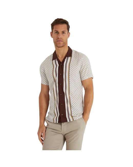 Threadbare Gedessineerd Herenoverhemd in het Natural voor heren