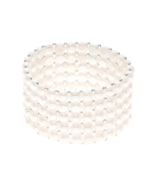 Ateliers Saint Germain White Bracelet 5 Rows Of Real Freshwater Pearls