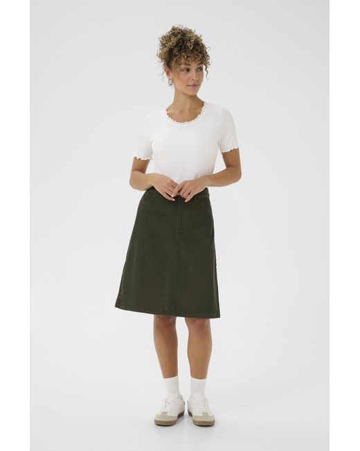 Cream Rok Crcory Rok A-Shape in het Green