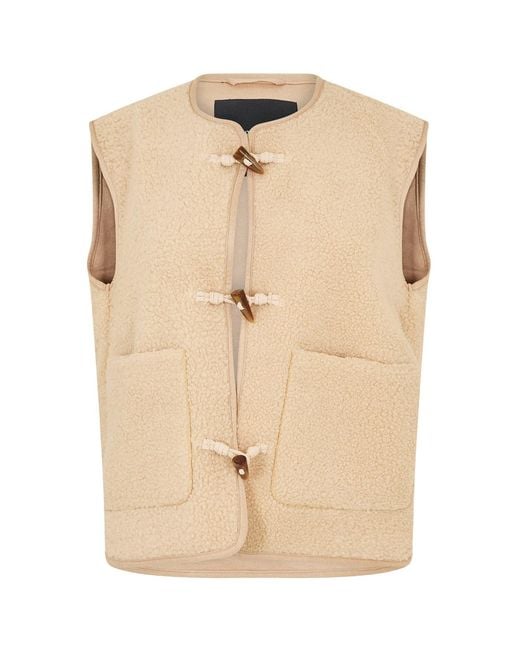 Threadbare Itoje Borg-Vest Voor in het Natural