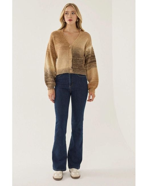 Hiccup Blue Gradient V-Neck Relaxed Fit Cardigan