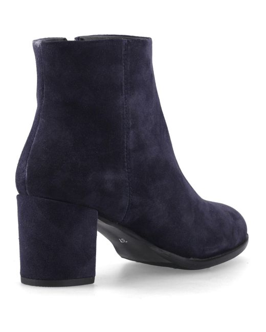 Hush Puppies Blue Claridy Suede Leather Heeled Ankle Boots