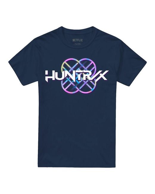 K-Pop Demon Hunters Blue Adult Huntr/X Pastel Logo T-Shirt