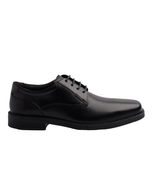 Clarks Black Wendell-Lace Leather Flat Shoes for men