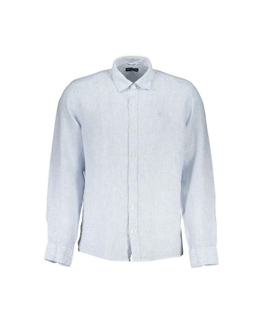North Sails Blue Light Linen Shirt for men