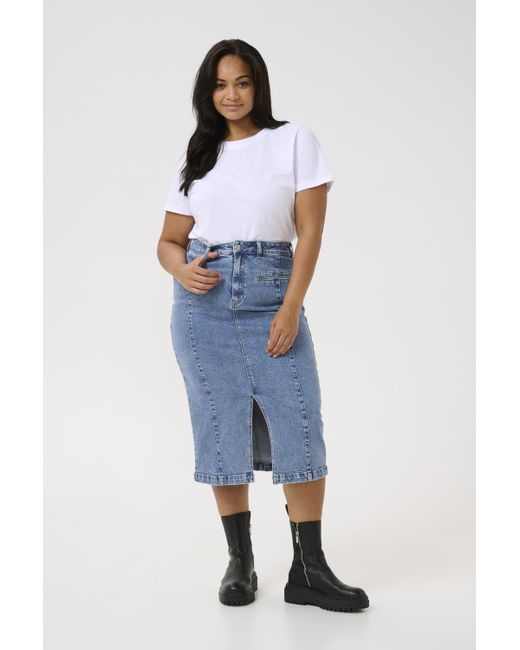 Kaffe Rok Regular Fit Medium Denim in het Blue