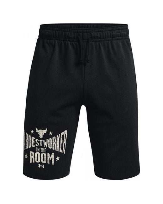 Under Armour Gray Project Rock Terry Shorts Cotton for men