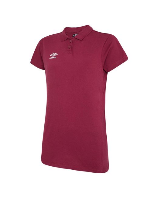 Umbro Red Ladies Club Essential Polo Shirt (New Claret/