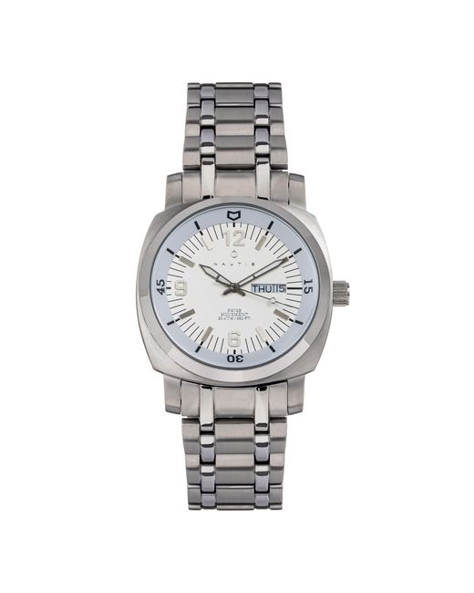 Nautis Metallic Stealth Bracelet Watch W/Day/Date for men