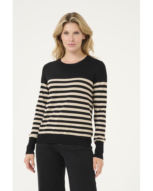 Kaffe Pullover Regular Fit Offwhite in het Multicolor