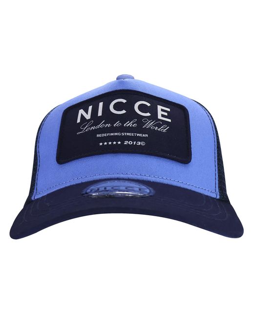 Nicce London Blue Embroidered Griffton Trucker Cap for men