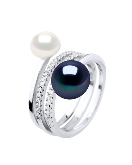 Diadema Blue Ring Duo Freshwater Pearls 7 And 9 Mm And Jewelry 925