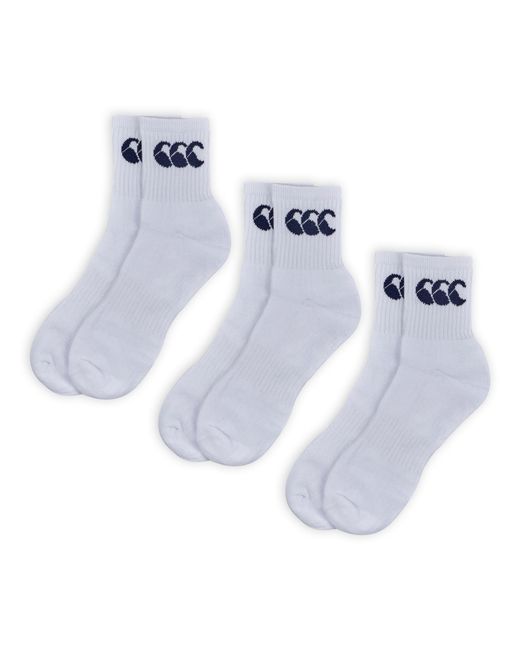 Canterbury Blue Adult Crew Socks (Pack Of 3)
