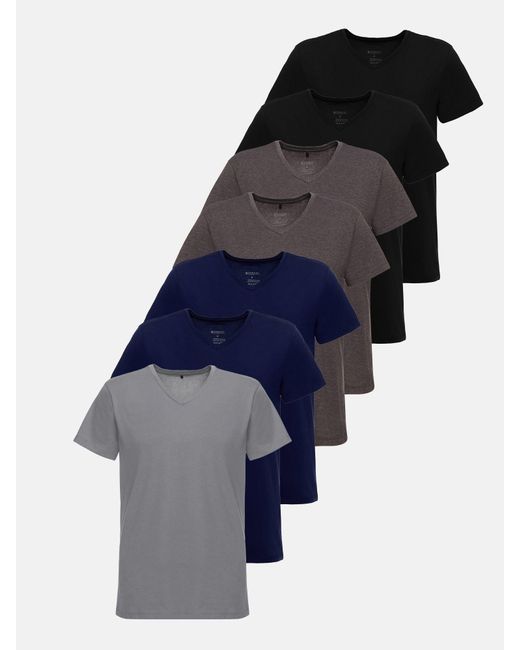 Tazzio Herren T-Shirt V-Ausschnitt 7Er-Pack in Blue für Herren