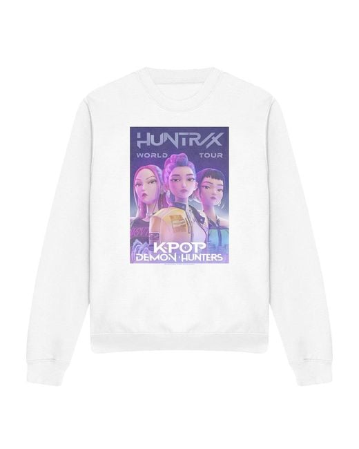 K-Pop Demon Hunters White Adult World Tour Huntr/X Poster Sweatshirt