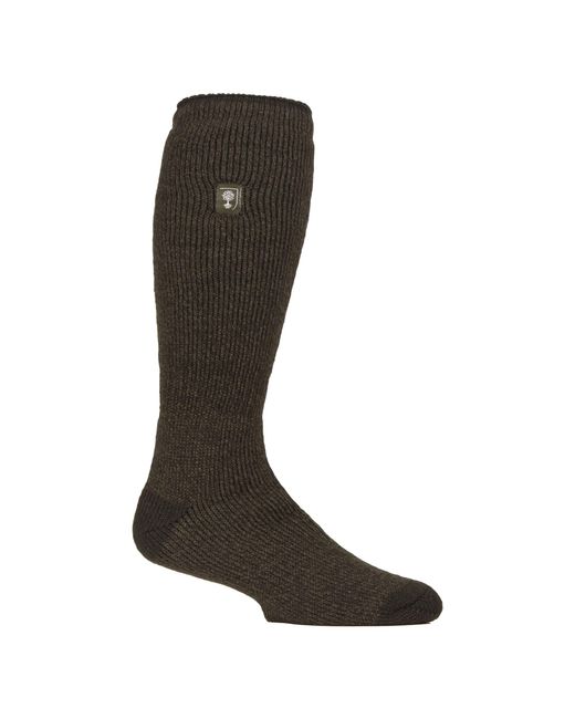 Heat Holders Brown Long Knee High Thermal Wellington Boot Socks for men