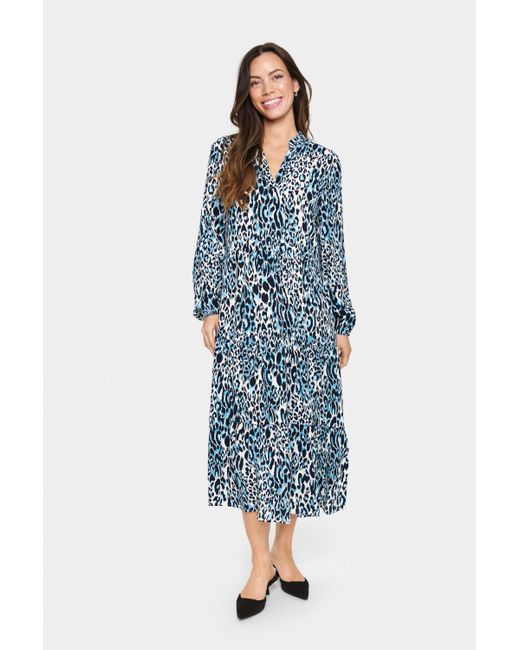 Saint Tropez Jurk Loose Fit Blue Multi
