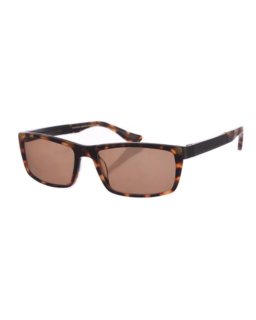 Zen Brown Rectangular Acetate And Metal Sunglasses Z433 for men