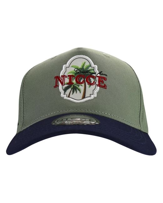 Nicce London Green Embroidered Deilen Baseball Cap for men