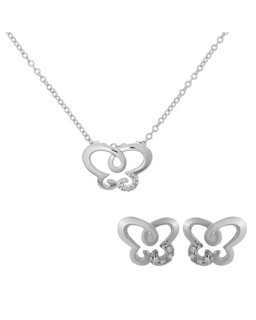 Orphelia Metallic 'Joya' 925 Sterling Set: Chain-Pendant + Earrings