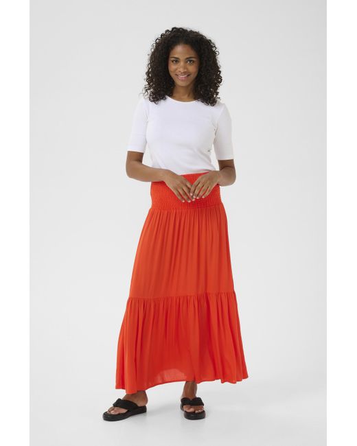 Kaffe Rok A-shape Grenadine in het Red