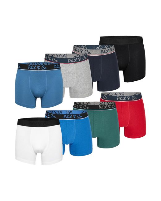 Phil & Co. Berlin Retro Boxer Herren Männer Retroshorts 8-Pack in Blue für Herren