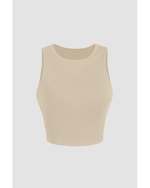 Hiccup White Basic Crop Top