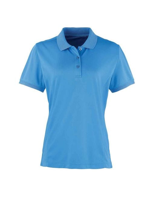 PREMIER Blue Ladies Coolchecker Pique Polo Shirt (Sapphire)