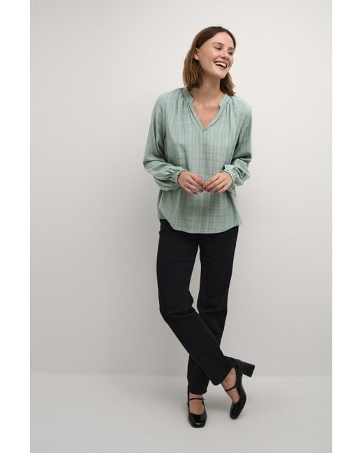 Kaffe Blouse Met Lange Mouwen A-shape Balsamgreen C. Green