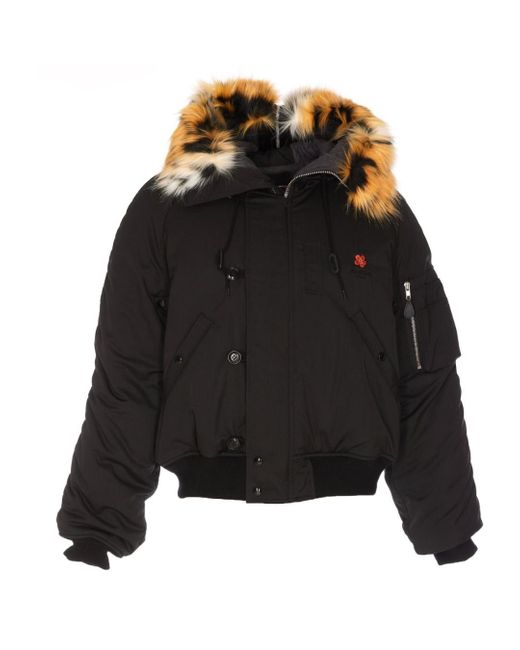 KENZO Black Plain Bomber Jacket for men