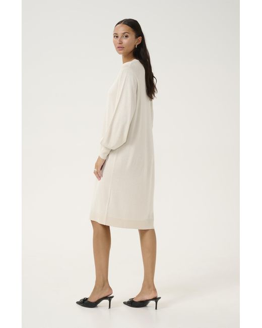 Kaffe Jurk Regular Fit Offwhite in het Natural