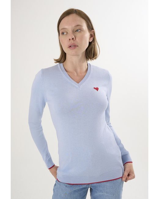 Felix Hardy White Pullover V-Ausschnitt-Strickpullover