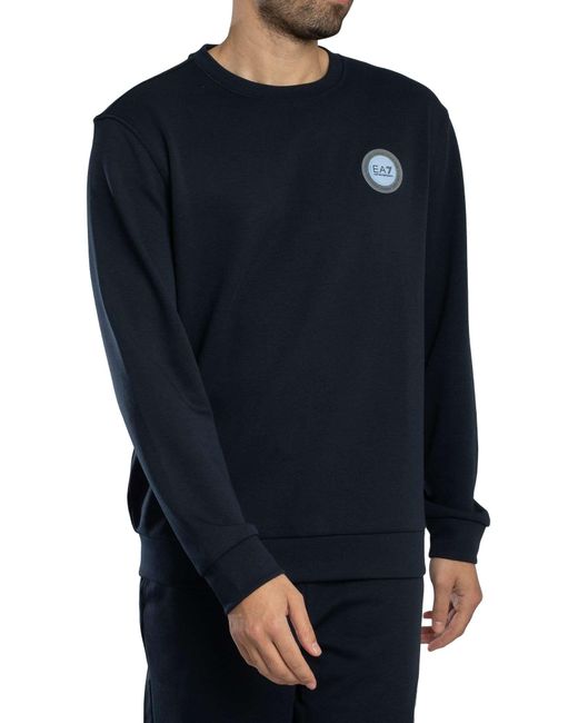 EA7 Sweatshirt Met Logopatch in het Blue voor heren