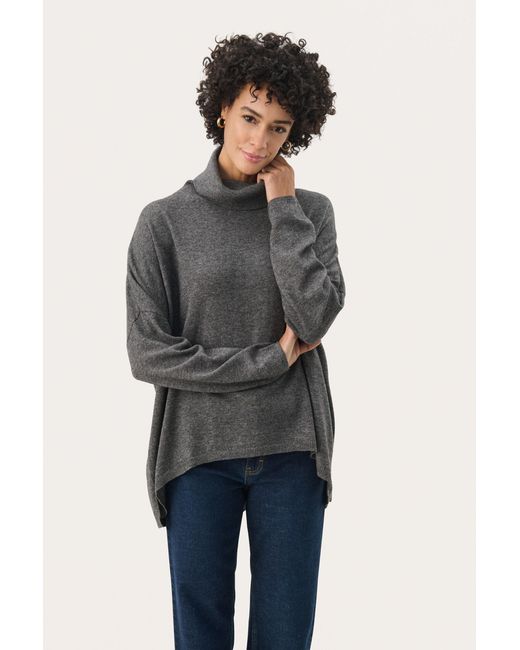 Part Two Pullover Loose Fit Dark in het Blue