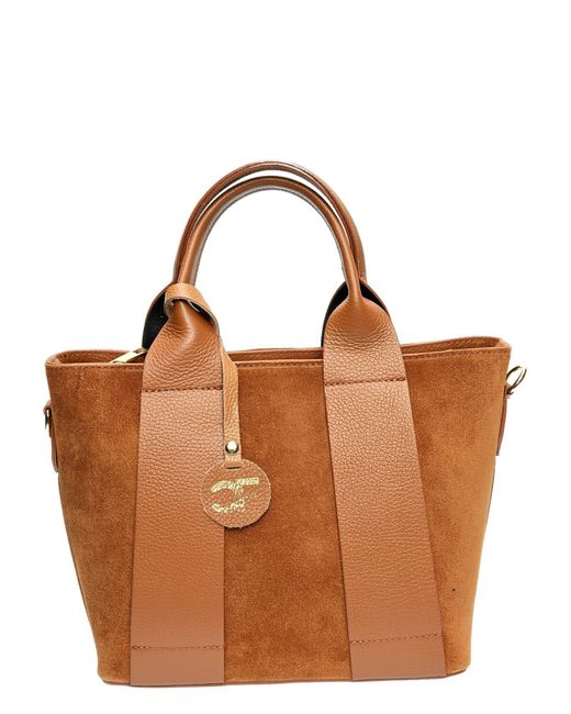 Carla Ferreri Brown Braune Lederhandtasche