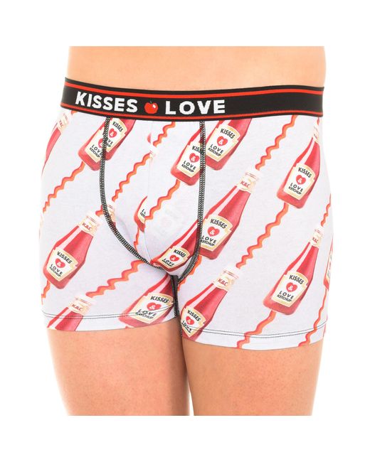 Kisses&Love Red Breathable Fabric Boxer Ketchup Model Kl10006 for men
