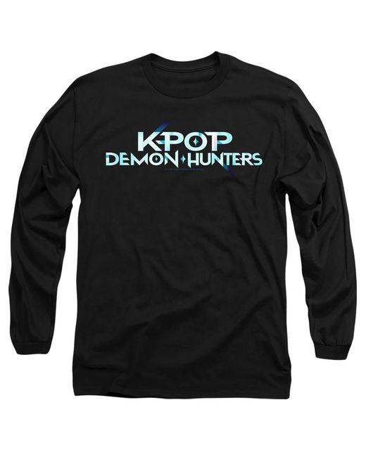 K-Pop Demon Hunters Black Adult Logo Long-Sleeved T-Shirt