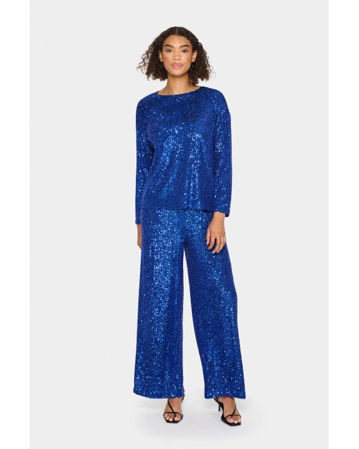 Saint Tropez Blouse Met Lange Mouwen Regular Fit Blue