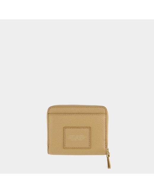 Marc Jacobs Accessoires ,Bruin ,Leer Leren Mini Compact Portemonnee in het Natural