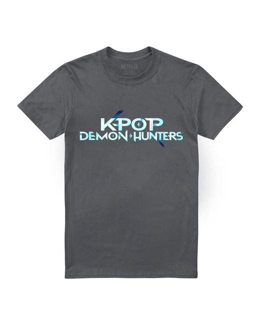 K-Pop Demon Hunters Gray Adult Logo T-Shirt