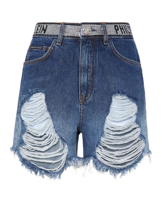 Philipp Plein Blue Shorts & Bermudashorts