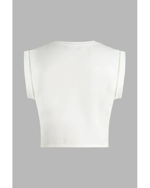 Hiccup Gray Printed Crop T-Shirt