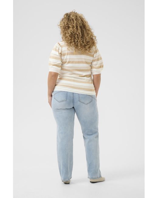 Kaffe Pullover Regular Fit Cream in het Blue