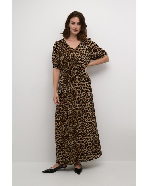 Kaffe Jurk Regular Fit Classic Leopard Animal in het Brown