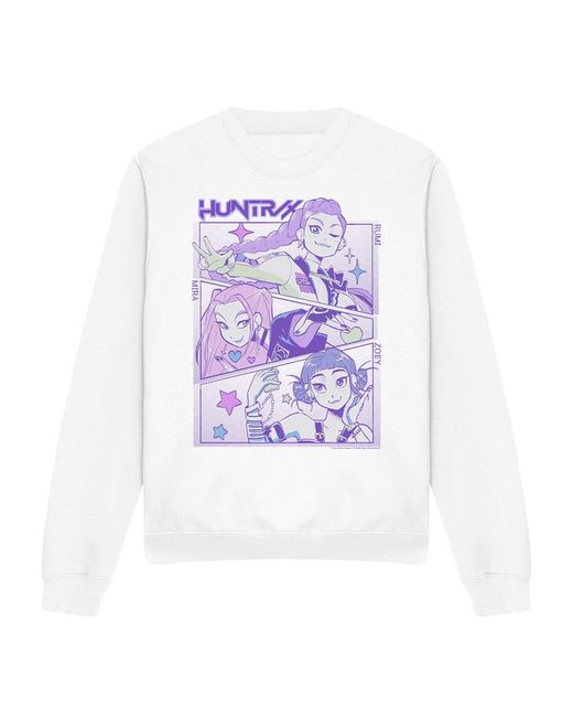 K-Pop Demon Hunters White Adult Huntr/X Anime Sweatshirt