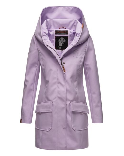 Marikoo Softshelljas – Mayleen, Waterafstotend Met Capuchon in het Purple