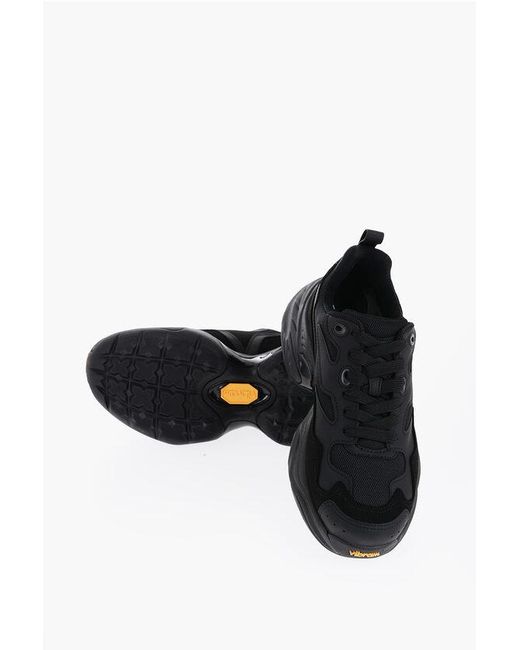 Neil Barrett Croquis Einfarbige Low-Top-Sneaker Aus Mesh Und Wildleder in Black für Herren